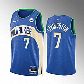 Men's Milwaukee Bucks #7 Chris Livingston Blue 2023-24 City Edition Stitched Basketball Jersey Dzhi,baseball caps,new era cap wholesale,wholesale hats
